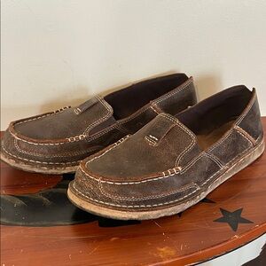 Ariat Dark Brown Leather Slip-On Loafers